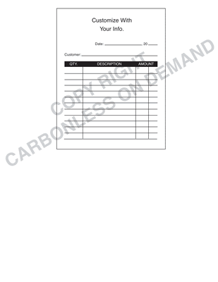Carbonless Forms - Template 11 Receipt