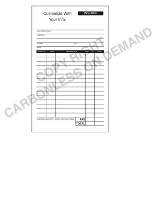 Carbonless Forms - Template 12 Invoice