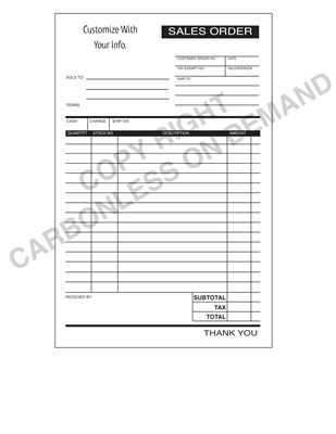 Carbonless Forms - Template 08 Sales Order