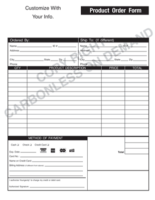 Carbonless Forms - Template 09 Product Order