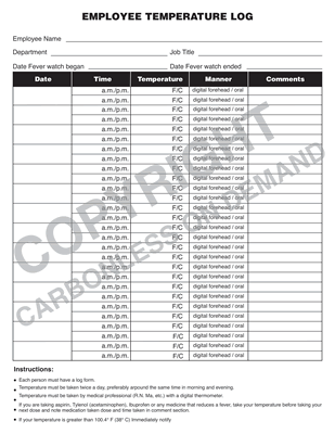 Carbonless Forms - Template 15 Employee Temp